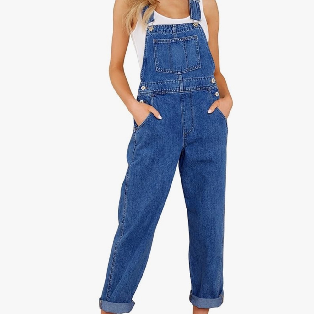 Blue Denim Overalls with Classic Fit
